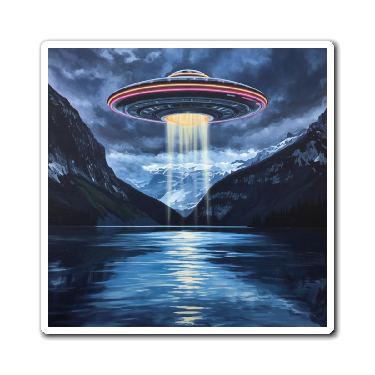Mountain Lake UFO Magnet