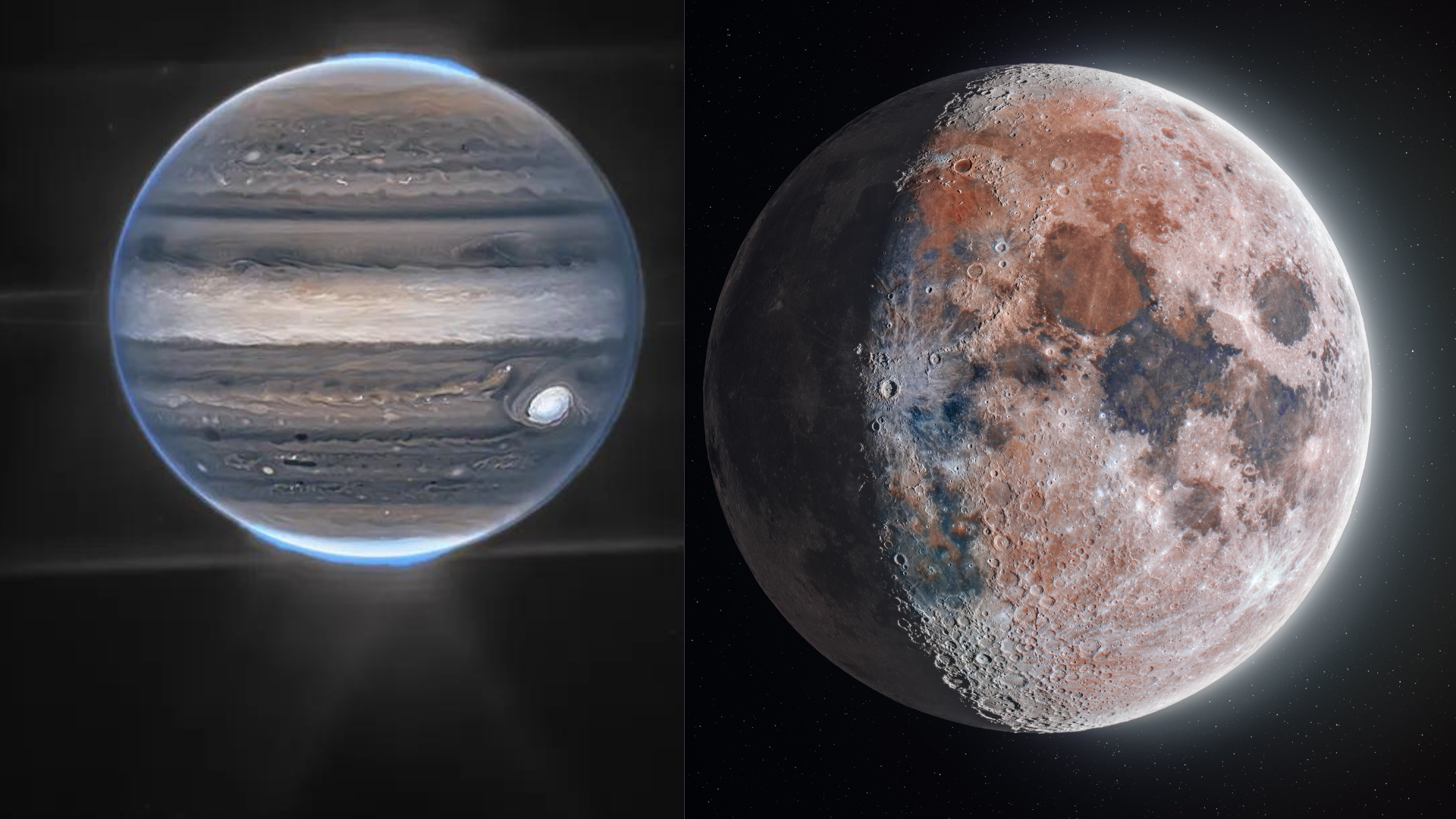 Jupiter And The Moon In All Their Glory