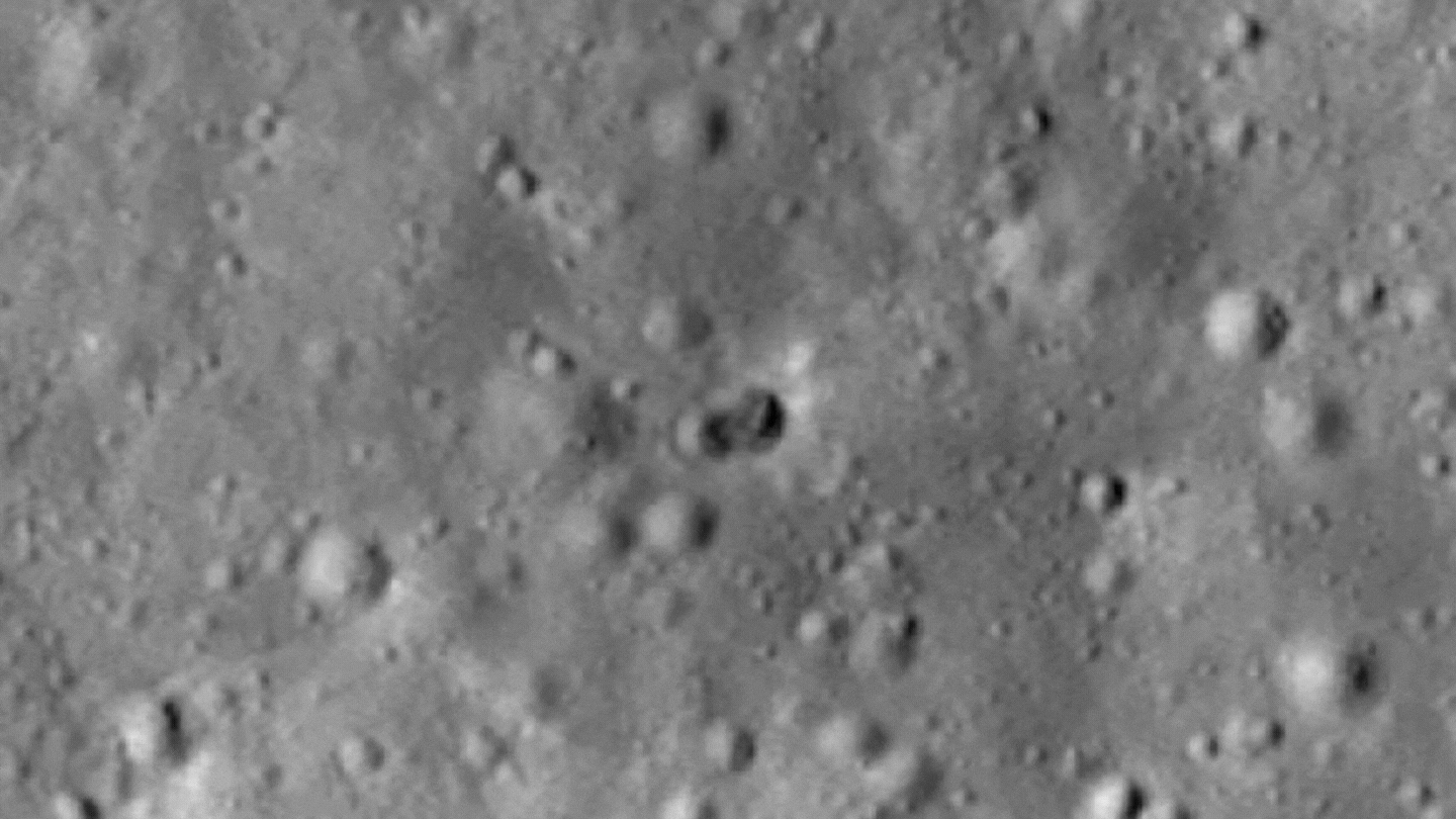Double Crater & Debris Found On The Moon